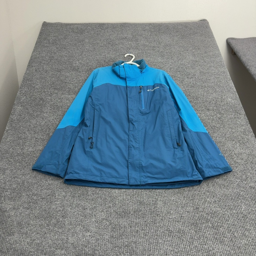 Columbia Jacket Mens M Blue Nylon Interchange Omni-Tech Waterproof Gorpcore